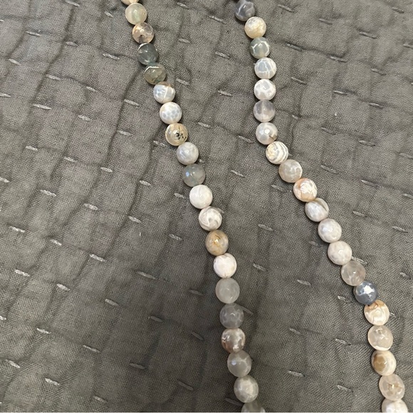 1810 Ferdin VII Silver Coin 1810 Mexico Natural Sea Stone Beaded Necklace - Picture 2 of 6